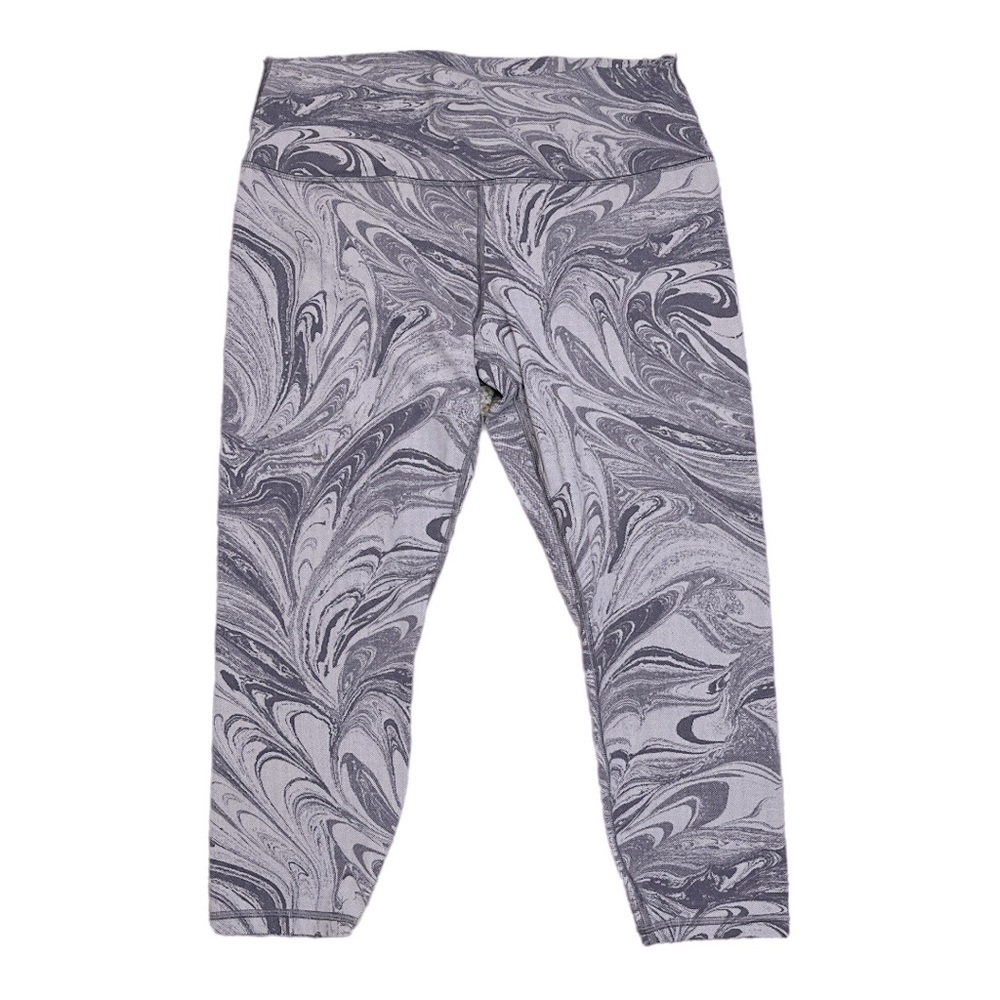 Athleta Transcend 7/8 Sumi Marble Violet Purple Crop Tight Leggings - Picture 4 of 6